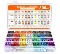 300pcs Fusibles Voiture: 160 Mini + 90 Moyen + 50 Micro + Extracteur (2A-30A) Label