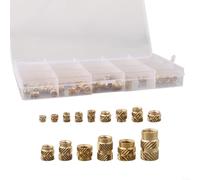 300pcs Heat Set Inserts for pour 3D Printer pour pla ABS Parts | Pure copper forging, high thermal conductivity, acid resistant, 7 models 15 sizes, plastic box included