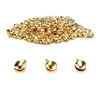 300pcs Jingle Bells, 6mm Mini Bell Charms pour la Fabrication de Bijoux Jingle Bells pour l'artisanat DIY Bracelet Bracelets de Cheville Collier Tricot(Or)