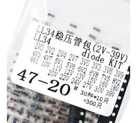 300PCS LL34 Zener Diodes - Diodes Régulateur de Tension 0.5W 30 Valeurs de 2V à 39V pour Circuits Electroniques, Alimentation & Projets LED