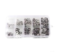300pcs Rondelle Ressort Plat en Acier Inoxydable Assortiment Kit pour M2 pour Boulons M3 M5 M6 - Grade 304