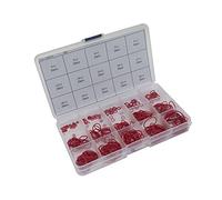 300pcs rouge silicium joint torique Joint Joint Kit 1mm d'épaisseur 15 différentes tailles d'étanchéité Assortiment ensemble avec boîte en plastique