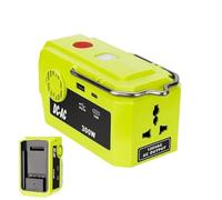 300W Portable Power Inverter LED Work Lamp VLi-ION Battery Adapter Inverter with AC Outlet USB Type-C Port 120V-220V(120V)