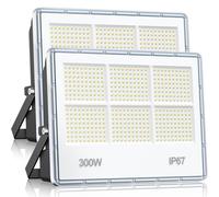 300W Projecteur LED Extérieur - 2 PACK 30000LM 480 LEDs Super Luminoso Bianco Spot LED Extérieur, Eclairage Exterieur Étanche IP67, 7000k Blanc Froid Lampe Exterieur pour Garage, Cour, Rue, Stade