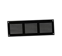 300x100mm Grille de Ventilation avec Moustiquaire - Grilles d'aération en Métal - Acier, Noir