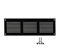 300x100mm Noir Métal Grille de Ventilation - Grille D'aération avec Moustiquaire