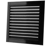 300x300mm Noir Grille de Ventilation avec Moustiquaire - Grille D'aération En Métal