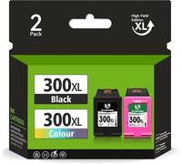 300XL Remanufactured Ink Cartridge for HP 300 XL Black and Colour for PhotoSmart C4680 C4780 DeskJet F4580 F2480 F2400 F2420 F4500 D5560 Envy 100 120 Printer (2-Pack)