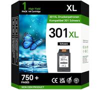 301 XL Cartouche d'encre de rechange pour HP 301 Noir Compatible avec Envy 4500 5530 5534 DeskJet 2544 2549 OfficeJet 2620 4630 4632