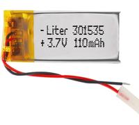 301535 LiPo Battery 3.7V 110mAh 0.407Wh 1S 5C for Rechargeable Electronics Mobile Phone Smartwatch GPS-Not Suitable for Radio Control 37 x 15 x 3 mm (110 mAh301535)