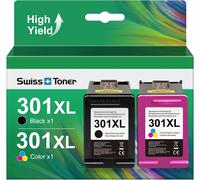 301Xl 301 Xl Ink Cartridges Replacement For 301 Black And Colour Ink Cartridge For 301Xl Ink For Envy 4500 4502 5530 Deskjet 1000 1050 2050 2510 Officejet 2620 4630 (2-Pack