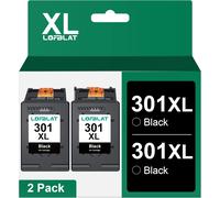 301XL Noir Cartouches d'encre de Rechange HP 301 pour DeskJet 1000 1050 2050 2050A 2540 3000 3050 3050A 3510 Envy 4500 4502 5530 OfficeJet 2620 4630 4630 4630 Noir Lot de 2