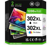 302 XL Black and Colour Ink Cartridge Replacement for HP 302 Ink Cartridge, 302 Printer Cartridge for OfficeJet 3831 5232 4650 4658 5230 DeskJet 3630 3636 3639 Envy 4524 4527
