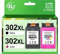 302 Xl Cartouche D'Encre Remplacement Pour Hp 302 Xl Noir Et Couleur Cartouche Encre Pour Officejet 3831 3833 3830, Deskjet 3630 2130 3632, Envy 4520 4525 4527 (1 Noir, 1 Tri-Colore)
