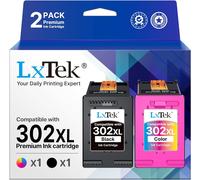 302 XL Compatible pour HP 302 Noir et Couleur pour Cartouche Encre 302XL pour HP Envy 4520 4527 4525 OfficeJet 3831 3830 5232 Deskjet 3630 3639 3636 (Noir Tri-Colore,2-Pack)