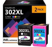 302 XL Ink Cartridge for HP 302XL Compatible with HP Deskjet 3639 3630 3636 2130 1110, Envy 4520 4525 4524 4527, Officejet 3831 4650 4658 3833 (1 Black, 1 Colour)