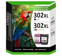 302xl Cartouches d'encre de rechange pour HP 302 Combo Pack compatible avec Envy 4520 4521 4522 4523 4524 4525 4526 4527 4528 Officejet 4658 3830 3831 5230 DeskJet 1110 230 130 2 132 3630 3632