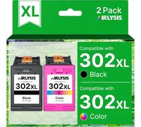 302XL Cartouches d'encre Remplacement pour HP 302 XL Noir et Couleur pour HP DeskJet 3630 3632 3639 Envy 4520 4525 4527 OfficeJet 3831 3833 3830 (1 Noir, 1 Tri-Colore)