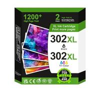 302XL Cartouches d'impression pour HP 302 Remplacement pour Original HP 302 Cartouches Noir et Couleur pour HP OfficeJet 3831 3833 3830 3832 3835 4650 DeskJet 3630 3632 2130 3639 Envy 4520 4525 4527