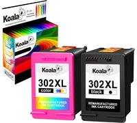 302XL Remanufacturé Cartouches d'encre Remplacement pour HP 302 XL pour OfficeJet 3831 3830 4650 5230 Envy 4527 4520 4525 4524 DeskJet 3630 3636 3633 2130 Imprimante (Noir, Tri-Colore, 2-Pack)