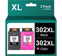 302XL Remanufactured Ink Cartridges Compatible with HP 302 XL for Officejet 3830 3831 3833 3835 4650 5220 5230 Envy 4520 4525 Deskjet 2130 3630 3632 (Black, Colour)