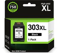 303 XL Black Ink Cartridge, 303 Black Cartridge Replacement for HP 303 Black Ink Cartridge, 303XL Printer Cartridge for HP Envy Photo 7134 7830 6232 6230 7130 6220 6234 7100 7155 7800 7834 7855 7864