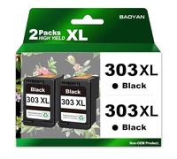 303 XL Cartouche d'encre Noire, Cartouche 303 Noir Remplacement pour Encre HP 303 Noir, Cartouche Imprimante 303XL pour HP Envy Photo 7134 7830 6232 6230 7130 6220 6234 7100 7155 7800 7834 (2 Noir)