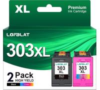 303 Xl Noir Et Couleur Remplacement Pour Hp Cartouches 303 303 Xl Noir Et Couleur Encre Pour Hp Envy Photo 6232 6230 6220 7830 6234 7130 7134 (1 Noir, 1 Couleur, 2 Pack)
