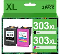 303 XL Remanufacturées Cartouches d'encre Remplacement pour HP 303 303XL 303 XL pour HP Envy Photo 6220 6230 7134 7830 6234 6232 7130 (Noir Tri-Colore, 2-Pack)