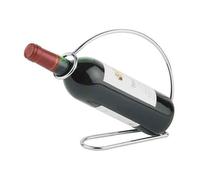 APS Porte-Bouteilles, Porte-Bouteilles en métal, Porte-Bouteilles de vin, chromé, 6 x 23 cm, Hauteur 20 cm