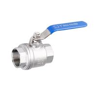 304 316 Stainless Steel BSPT 1/4" 3/8" 1/2" 3/4" 1" 1-1/2" 2' Female 2P Full Port Ball Valve With Vinyl Handle Thread Valves(DN50,201SS Material)