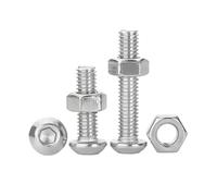 304 A2 acier inoxydable M2 M2.5 M3 M4 M5 M6 M8 douille hexagonale boulon écrou ensemble métrique douille hexagonale bouton tête vis écrous Kits fixer(16mm,M6-3Sets)