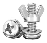 304 acier inoxydable M5 6-200mm écrou à oreilles et jeu de fixations à tête transversale avec rondelles 30 pièces(M5*10mm)