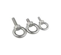 304 boulon d’oeil en acier inoxydable, 304 Stainless Steel Eyebolt Ring Hook Screw Bolts Pack Of 25 Multiple Sizes(M3(5pcs),12mm)