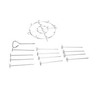 304 brochettes en acier inoxydable et ensemble de supports | Accessoires de friteuse de qualité alimentaire pour kabobs/viande/légumes | Rack de grill multiples pour Pinxia, (6QT)