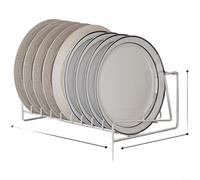 304 Étagère à vaisselle en acier inoxydable avec fentes de rangement verticales et bac de récupération amovible, organiseur peu encombrant pour assiettes et couverts sur le plan de travail, petit
