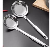 304 Grillage Passoire Louche Grand Outil de Cuisson Plat | Acier 304 résistant à la chaleur, sans danger pour l'huile chaude, maille plate, ne se déforme pas, matériau sans BPA