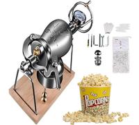 304 Mini Popcorn Machine à popcorn en acier à la main, manuel haute pression pour la maison et les fêtes, 328 ml