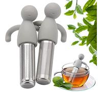 304 Passoire à Thé,2 Pièces Infuseur de Thé Silicone Acier Inoxydabl,CHmiss Boule à Thé Passoires,Passoire à Thé Silicone,Boule à Thé,Pour Feuilles de Thé en Vrac,Theiere,Tasse