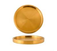 304 Plateau de service rond à double paroi épaisse doré poli isolant thermique passe au lave-vaisselle pour cuisine, restauration, barbecue, dessert, plusieurs tailles 20/23/26/32 cm (26 cm)