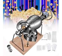 304 Popcorn Maker en acier inoxydable, machine à pop-corn vintage à main avec base de planche en bois, chauffage lent au matelard, autocuiseur à la pression du pop-corn, pour la fête de la famille Fun