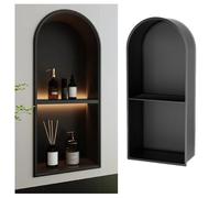 304 riche de douche en acier inoxydable, armoire murale encastrée imperméable avec socle pour le stockage de cuisine de salle de bain, étagère intégrée sans soudure, carreaux de nez faciles à installe