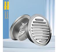 304 Sortie D'air Murale Ronde En INOX 50mm-300mm Grilles De Ventilation Plates，Grille D'échappement Avec Maille, Pour Chambre Entrepôt Garage Caravane(170mm/6.7in)