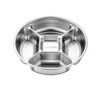 304 Stainless Steel 5 Compartment Prep Plate - 22.5x5cm Food Grade Serving Tray For Fruit Snacks - Thick Kitchen Organizer For Ginger Garlic Onion - Cutlery Utensil