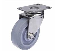 304 Stainless Steel Casters Wheels 3inch 4inch Polyurethane PU Wheel Mute No for Industrial Casters 1Pcs Casters(Universal Plate,4 inch)
