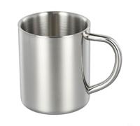 304 Stainless Steel Coffee Mug 210ml Double Wall(301ML) | 304 steel, double-wall vacuum, keeps drinks warm, compact 210ml size, silver finish