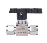 304 Stainless Steel Compression Straight Ball Valve Tube OD 1/8'' 1/4'' 3/8'' 1/2'' 3 4 6 8 10 12mm SS304(20mm)