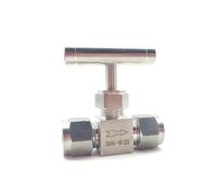 304 Stainless steel double ferrule needle valve 6mm 8mm 10mm Instrument tube hexagonal card sleeve globe valve(3/8")