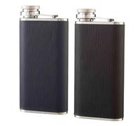 304 Stainless Steel Flask, 9oz Wine Drinking Pot, Portable Baijiu Bottle Leather-Wrapped Wine Jug Barware, Pocket Hip Liquor Whisky Drinkware(Mix 1)