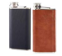 304 Stainless Steel Flask, 9oz Wine Drinking Pot, Portable Baijiu Bottle Leather-Wrapped Wine Jug Barware, Pocket Hip Liquor Whisky Drinkware(Mix 10)